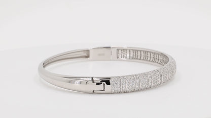 Divara Cove Bangle sterling silver 925 cubic zirconia bracelet, 360 degree video