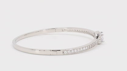 Divara Halston Bangle sterling silver 925 cubic zirconia bracelet, 360 degree video