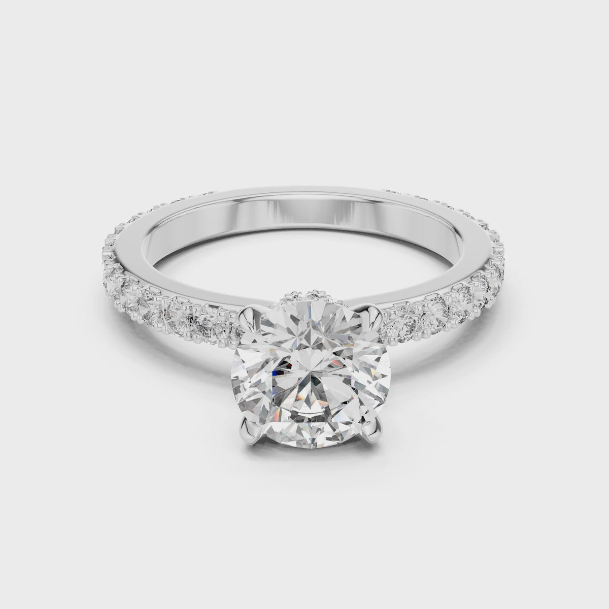 Sienna 1 Carat Round Lab Grown Diamond Slim Engagement Ring - White Gold video