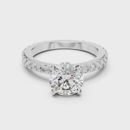 Sienna 1 Carat Round Lab Grown Diamond Slim Engagement Ring - White Gold video