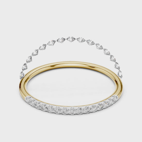 Aurora Round Lab Grown Diamond Slim Half Eternity Ring - Yellow Gold video