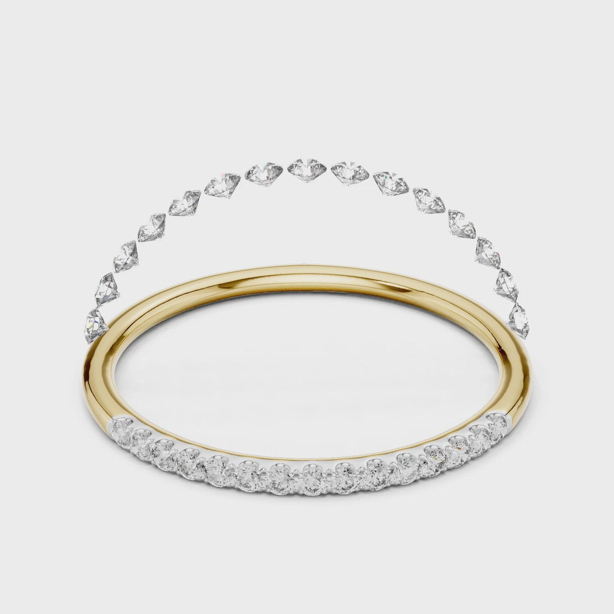 Aurora Round Lab Grown Diamond Slim Half Eternity Ring - Yellow Gold video