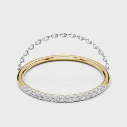 Aurora Round Lab Grown Diamond Slim Half Eternity Ring - Yellow Gold video