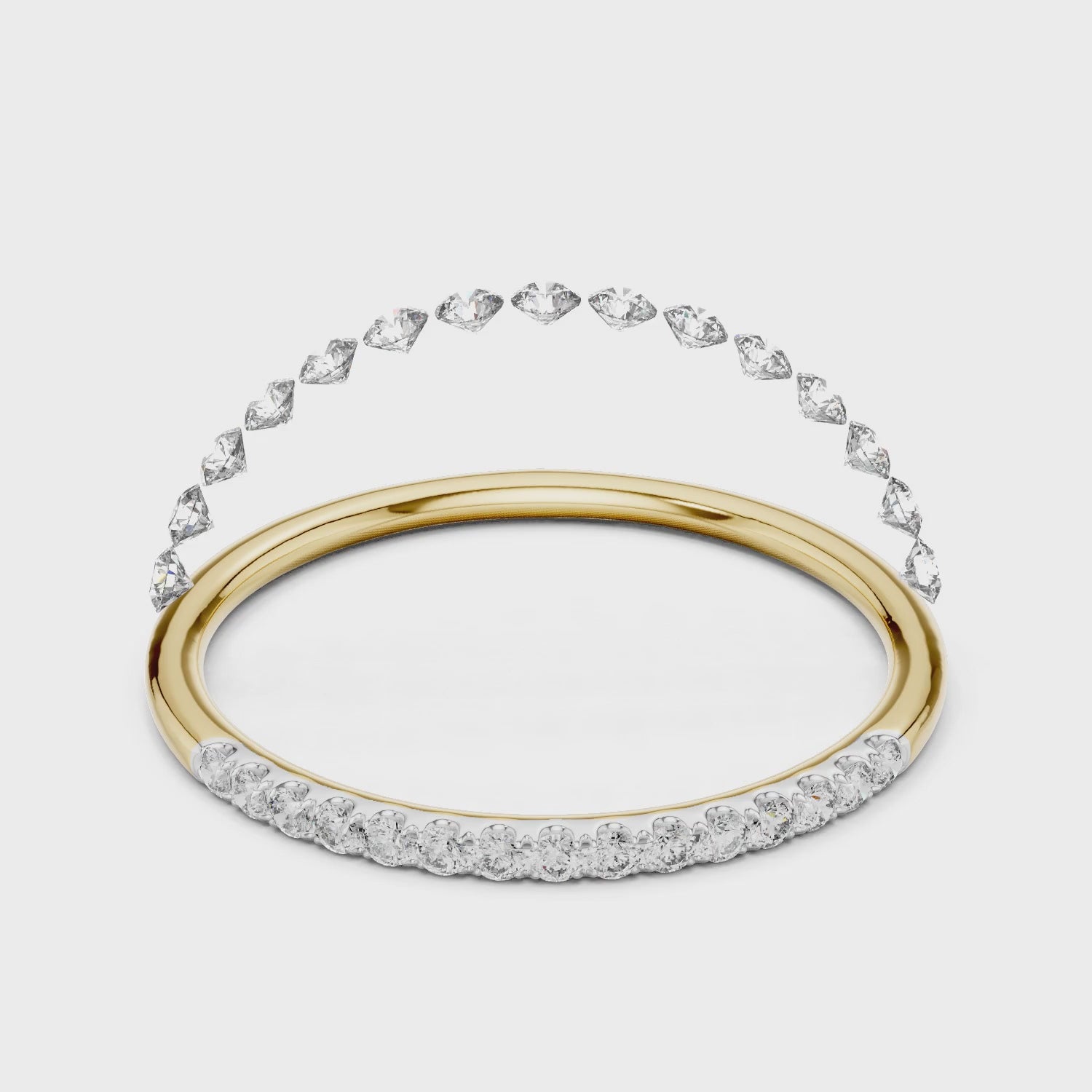 Aurora Round Lab Grown Diamond Slim Half Eternity Ring - Yellow Gold video