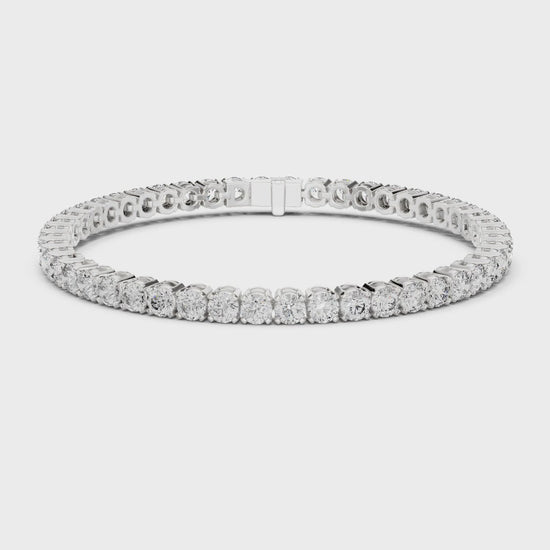 Aurora 7 Carat Round Lab Grown Diamond Double Row Tennis Bracelet - White Gold video