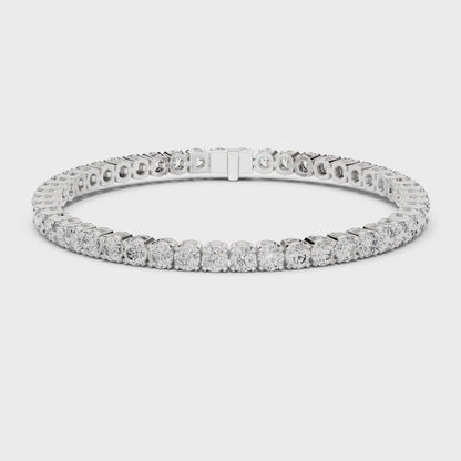 Aurora 7 Carat Round Lab Grown Diamond Double Row Tennis Bracelet - White Gold video