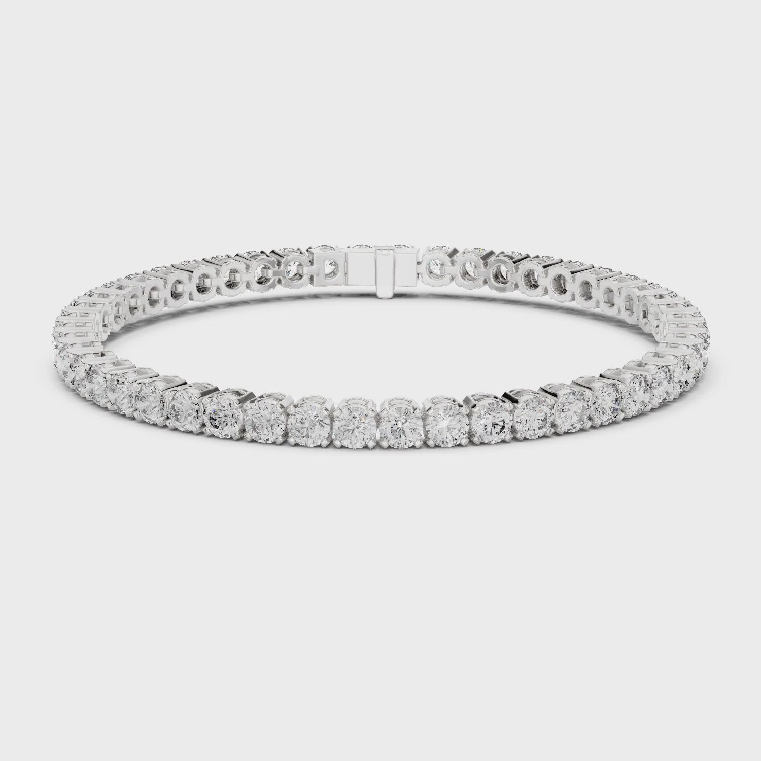 Aurora 7 Carat Round Lab Grown Diamond Double Row Tennis Bracelet - White Gold video