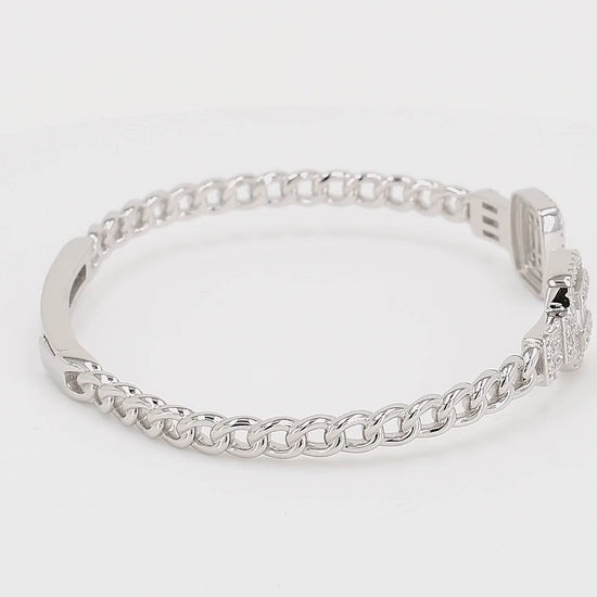 Divara Coralie Bangle sterling silver 925 cubic zirconia bracelet, 360 degree video