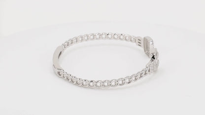 Divara Coralie Bangle sterling silver 925 cubic zirconia bracelet, 360 degree video