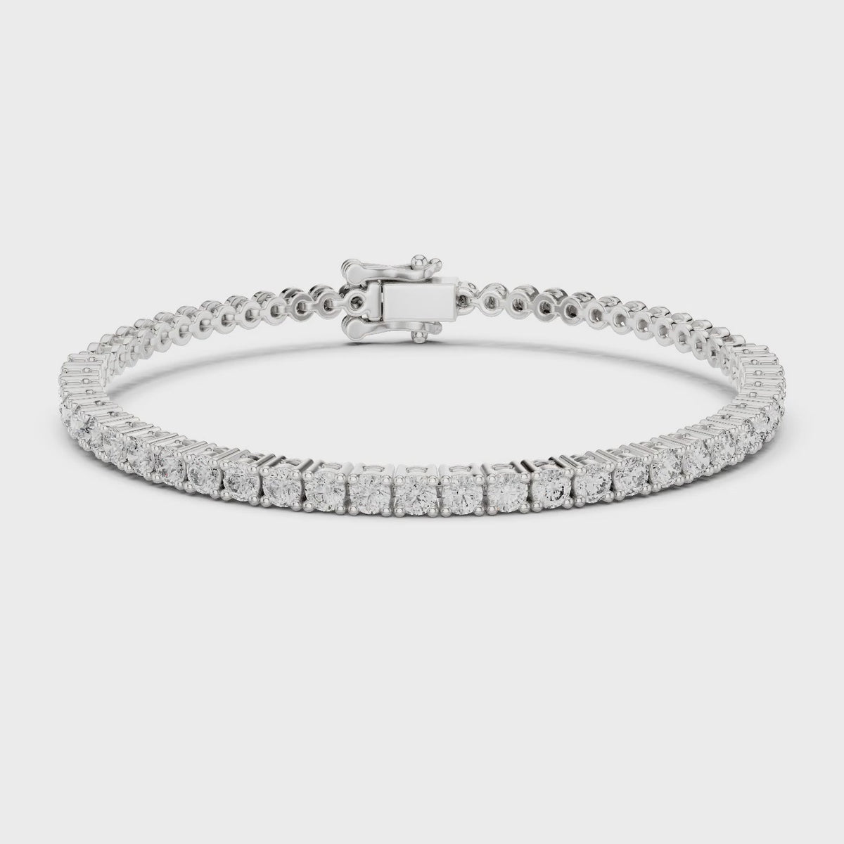 Aurora 2 Carat Round Lab Grown Diamond Tennis Bracelet - White Gold video