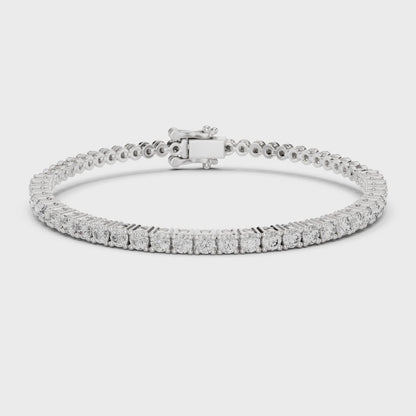 Aurora 2 Carat Round Lab Grown Diamond Tennis Bracelet - White Gold video