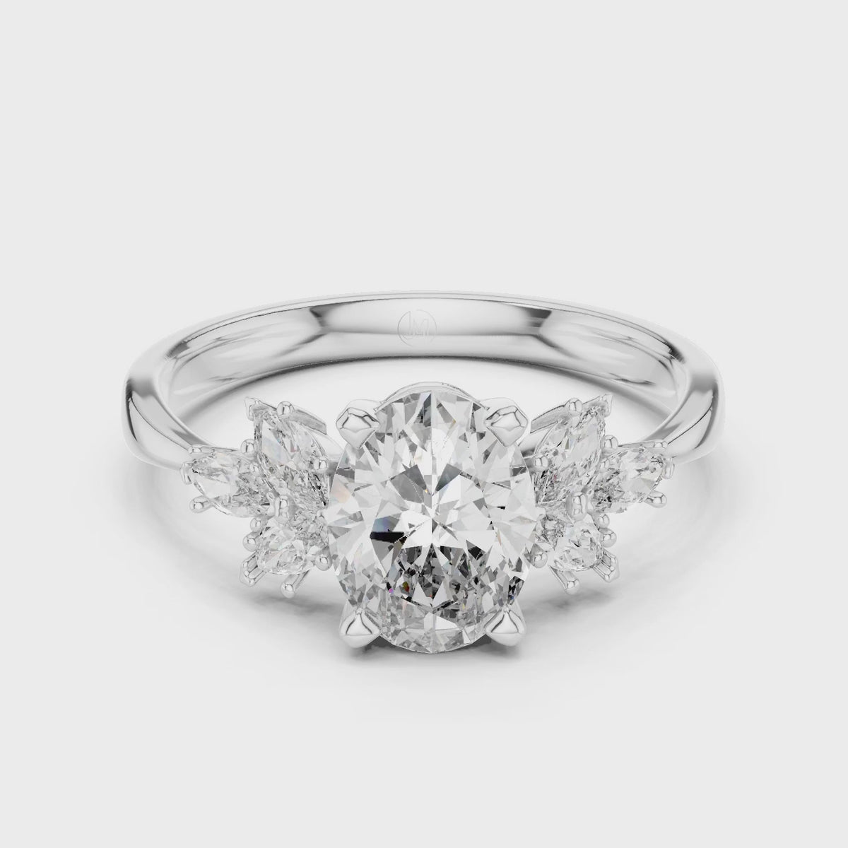 Flora 1 Carat Oval Lab Grown Diamond Engagement Ring - White Gold video