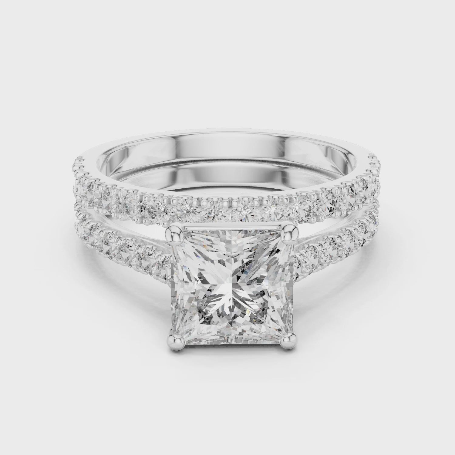 Vera 1.5 Carat Princess Lab Grown Diamond Engagement Ring - White Gold video