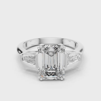 Vera 2 Carat Princess Lab Grown Diamond Graduated Three Stone Ring - White Gold video