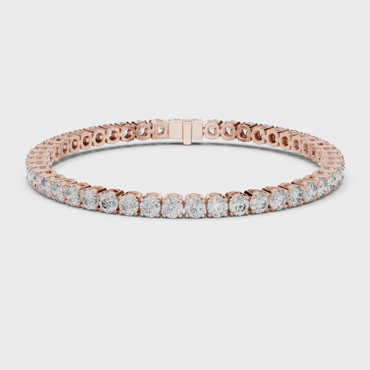 Aurora 7 Carat Round Lab Grown Diamond Double Row Tennis Bracelet - Rose Gold video