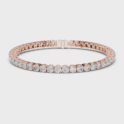 Aurora 7 Carat Round Lab Grown Diamond Double Row Tennis Bracelet - Rose Gold video