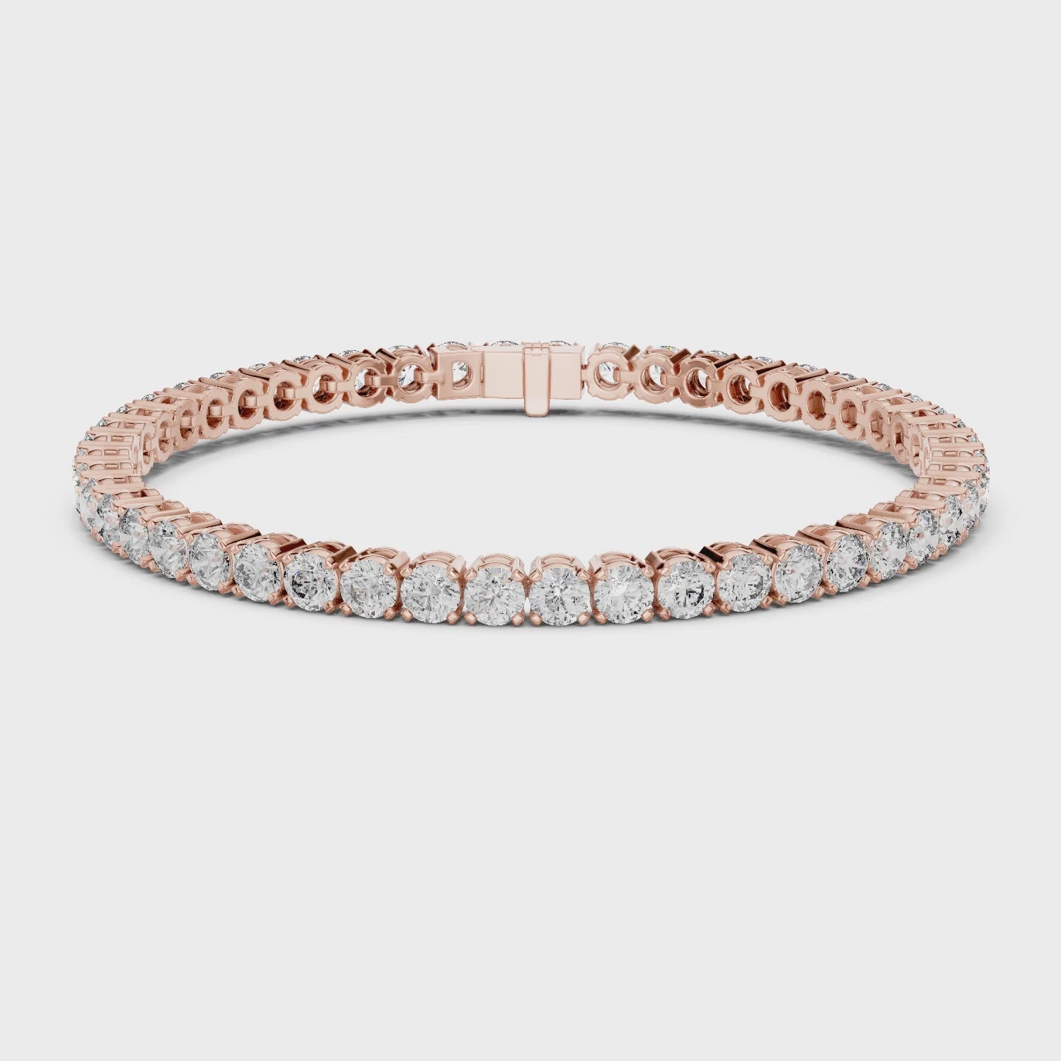 Aurora 7 Carat Round Lab Grown Diamond Double Row Tennis Bracelet - Rose Gold video