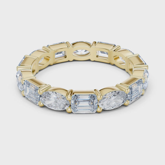 Aurora Round Coloured Stone Eternity Ring - Yellow Gold video
