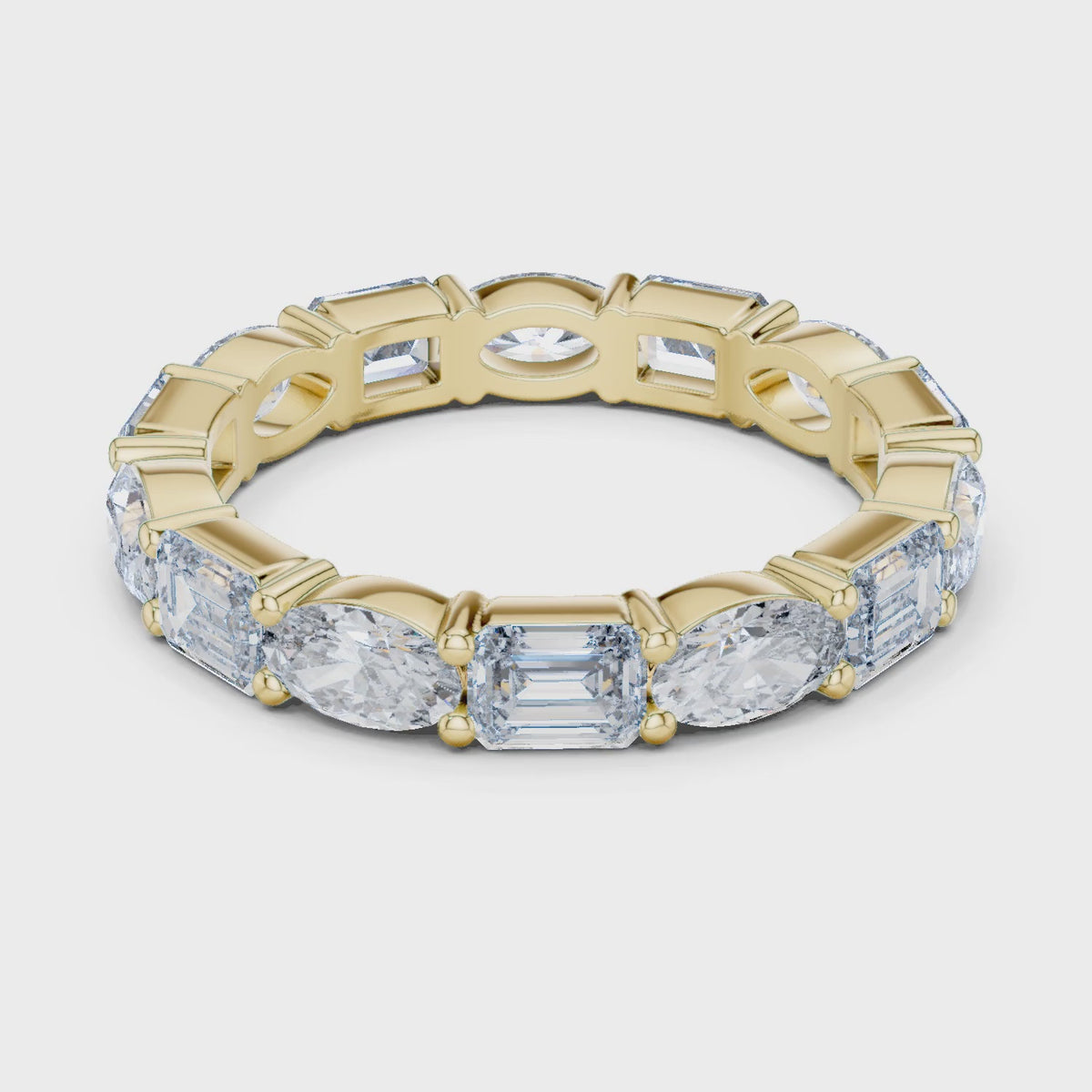 Aurora Round Coloured Stone Eternity Ring - Yellow Gold video