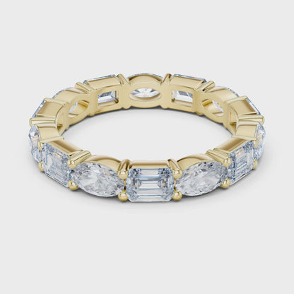 Aurora Round Coloured Stone Eternity Ring - Yellow Gold video
