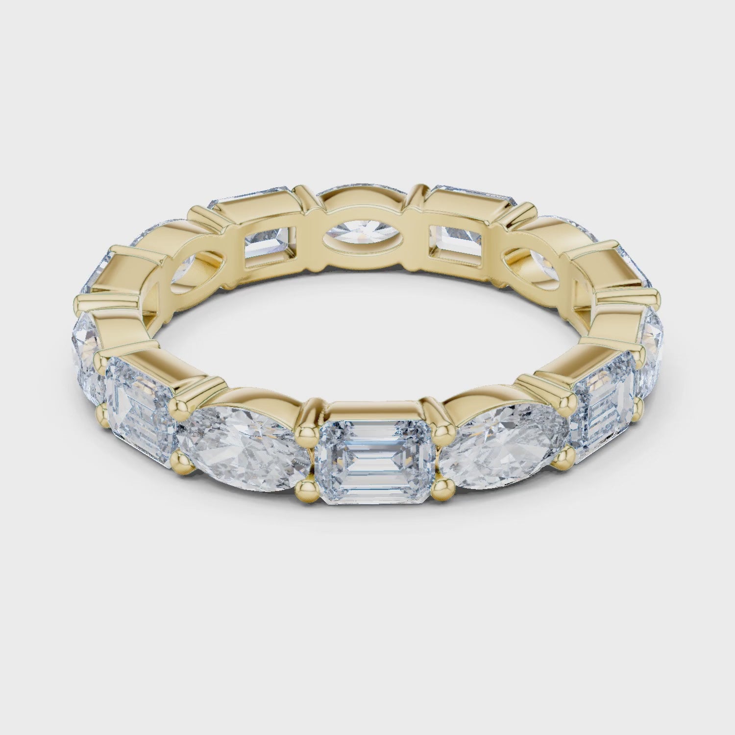 Aurora Round Coloured Stone Eternity Ring - Yellow Gold video