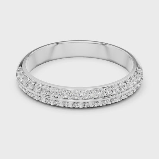Aurora 0.33ct Round Lab Grown Diamond Domed Wedding Band - White Gold video