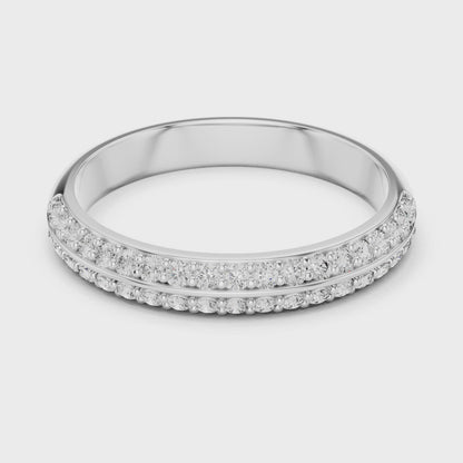 Aurora 0.33ct Round Lab Grown Diamond Domed Wedding Band - White Gold video