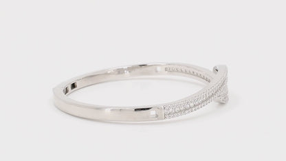 Divara Juno Bangle sterling silver 925 cubic zirconia bracelet, 360 degree video