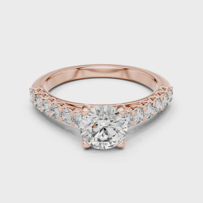Sienna 1 Carat Round Lab Grown Diamond Engagement Ring - Rose Gold video