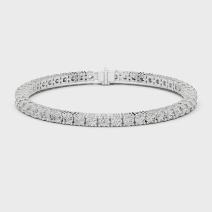 Aurora 7 Carat Round Lab Grown Diamond Collet Tennis Bracelet - White Gold video