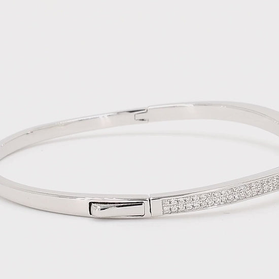 Divara Marisol Bangle sterling silver 925 cubic zirconia bracelet, 360 degree video