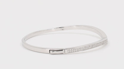 Divara Marisol Bangle sterling silver 925 cubic zirconia bracelet, 360 degree video