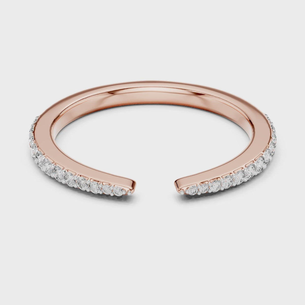 Aurora 0.25ct Round Lab Grown Diamond Open Ring - Rose Gold video