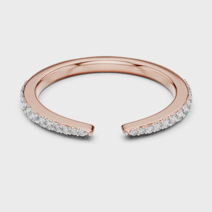 Aurora 0.25ct Round Lab Grown Diamond Open Ring - Rose Gold video