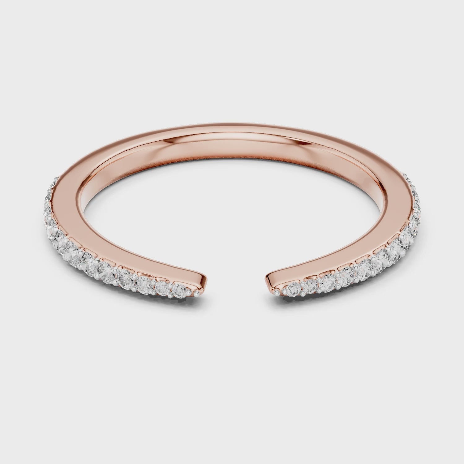 Aurora 0.25ct Round Lab Grown Diamond Open Ring - Rose Gold video