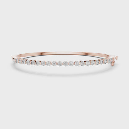 Aurora 2 Carat Round Lab Grown Diamond Statement Bangle - Rose Gold video