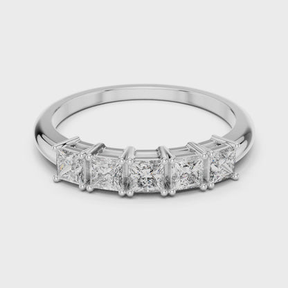 Vera 0.50ct Princess Lab Grown Diamond Half Eternity Ring - White Gold video