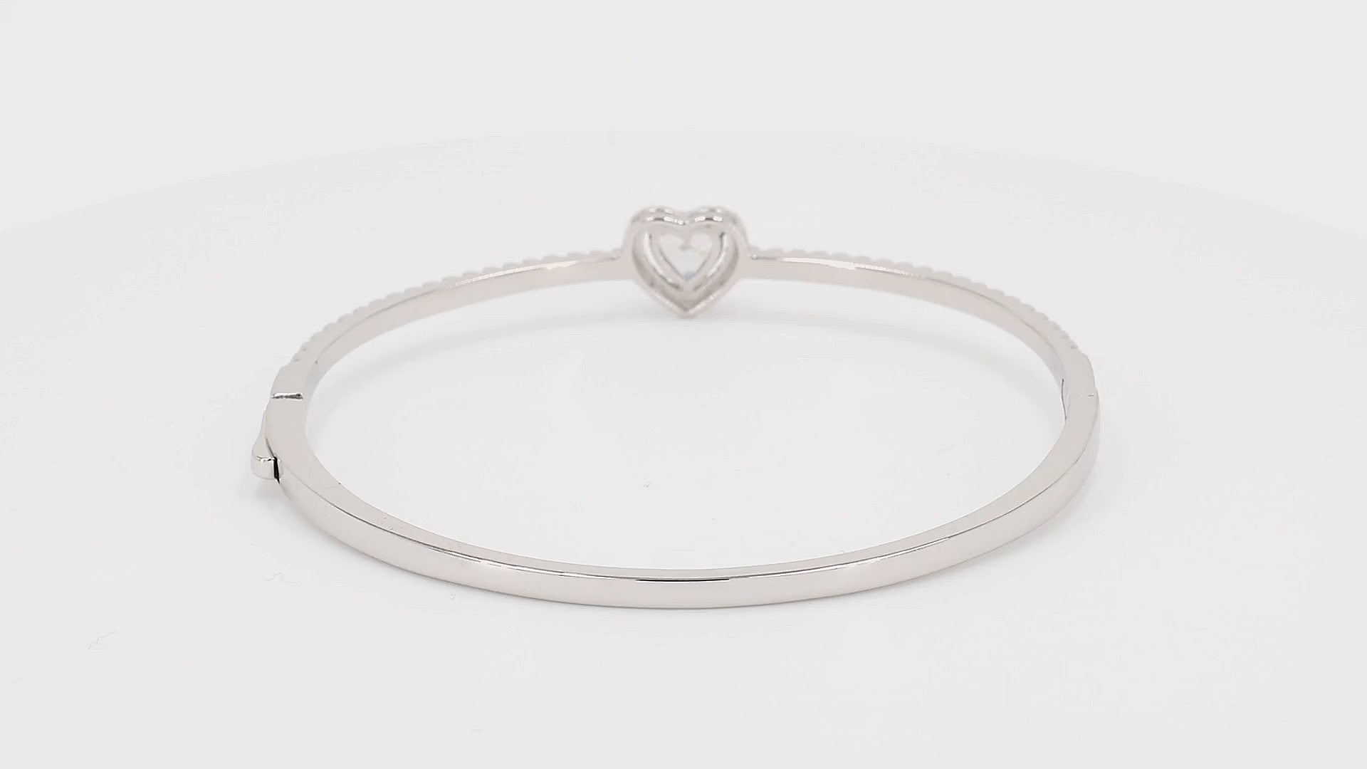 Divara Amara Bangle sterling silver 925 cubic zirconia bracelet, 360 degree video
