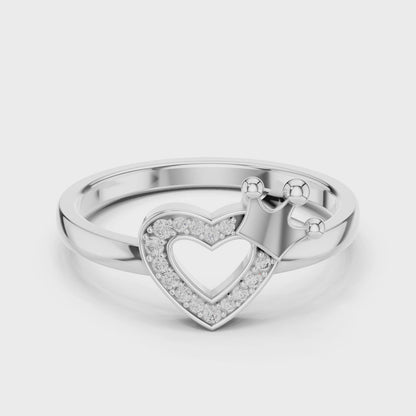 Amara Round Lab Grown Diamond Pave Heart Ring - White Gold video
