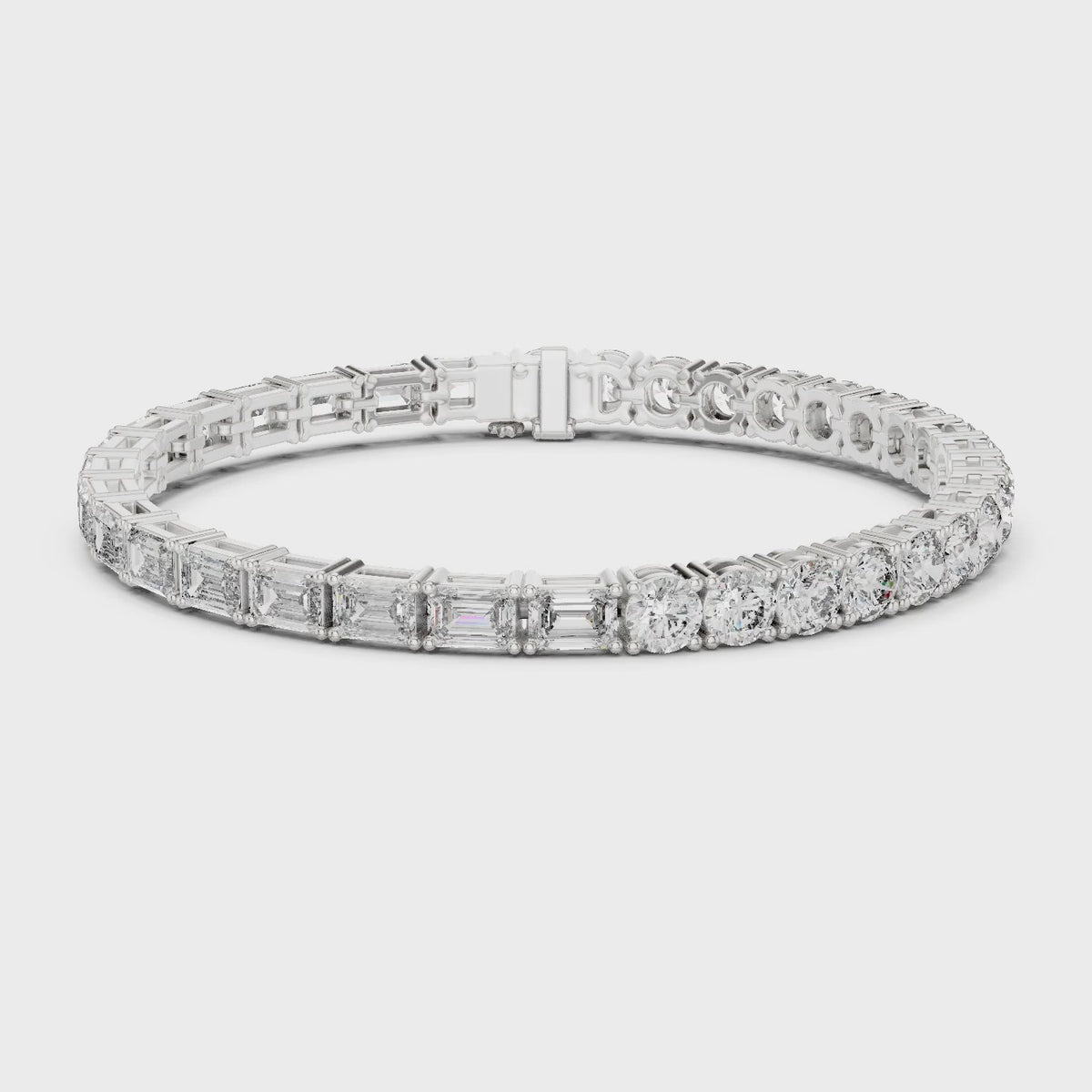 Vera 12 Carat Round Lab Grown Diamond Tennis Bracelet - White Gold video