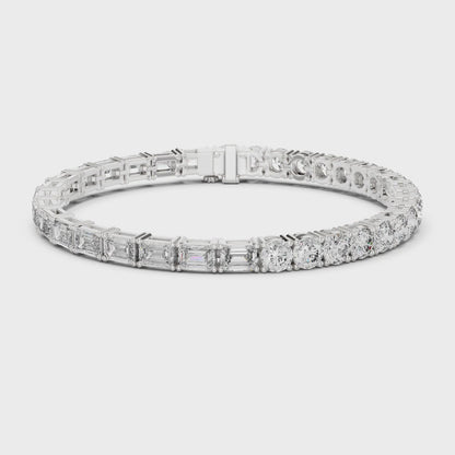 Vera 12 Carat Round Lab Grown Diamond Tennis Bracelet - White Gold video