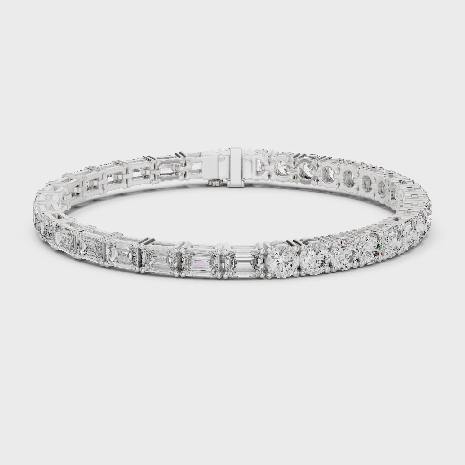 Vera 12 Carat Round Lab Grown Diamond Tennis Bracelet - White Gold video