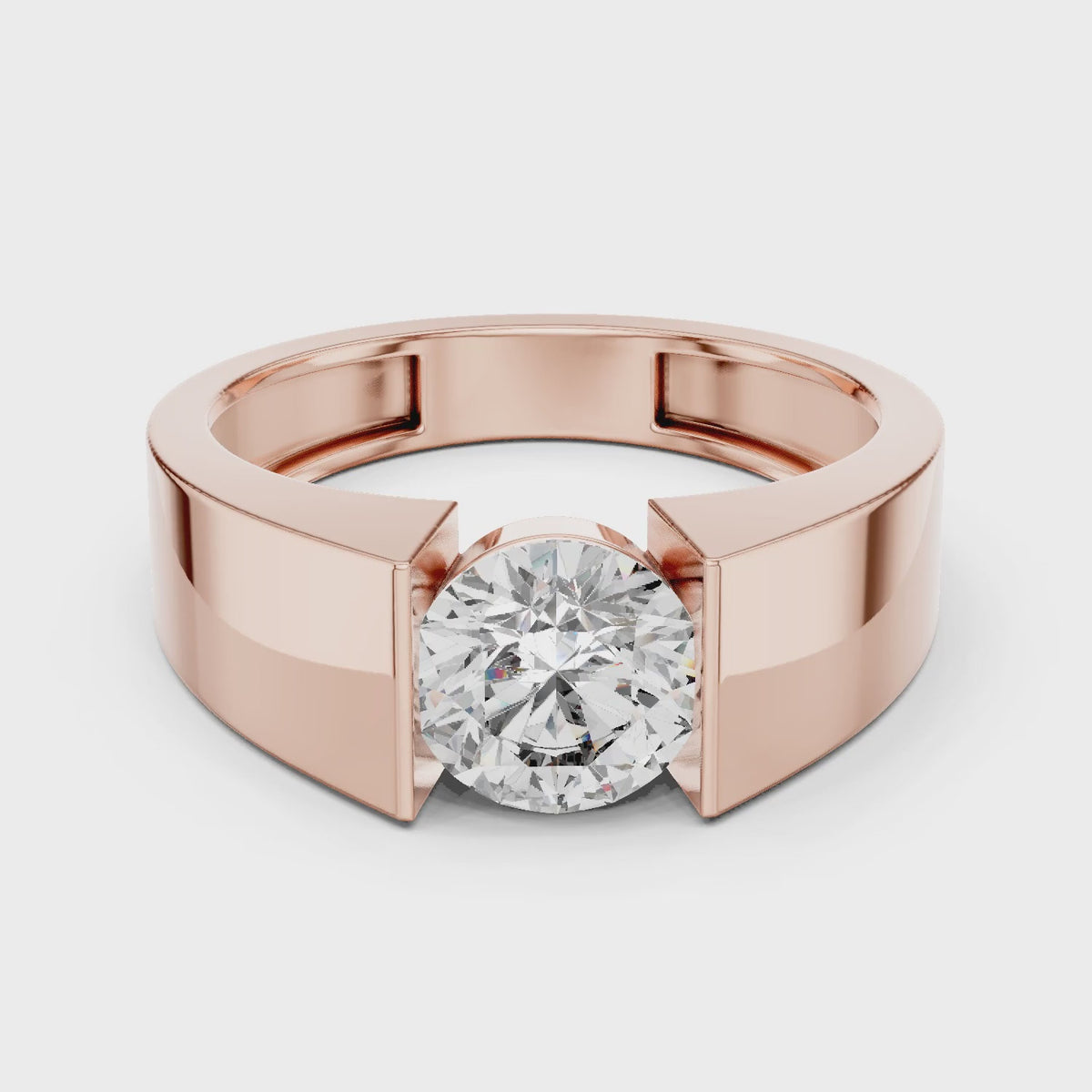 Vera 1.5 Carat Round Lab Grown Diamond Geometric Ring - Rose Gold video