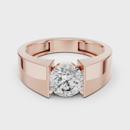 Vera 1.5 Carat Round Lab Grown Diamond Geometric Ring - Rose Gold video