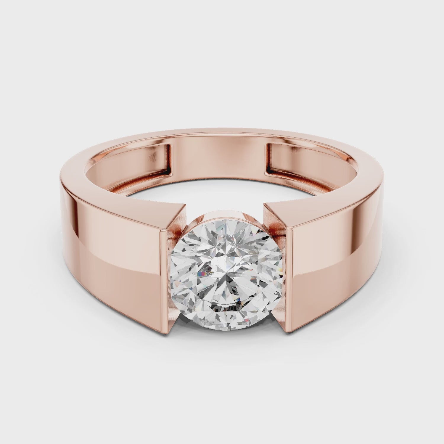 Vera 1.5 Carat Round Lab Grown Diamond Geometric Ring - Rose Gold video
