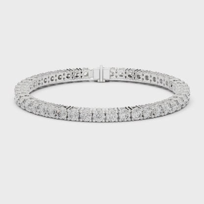 Aurora 8 Carat Round Lab Grown Diamond Double Row Tennis Bracelet - White Gold video