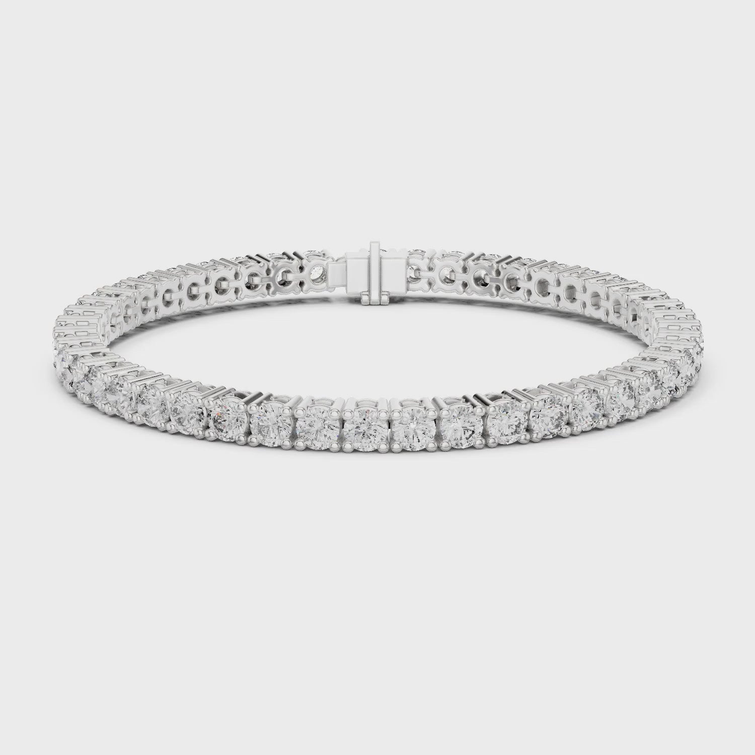 Aurora 8 Carat Round Lab Grown Diamond Double Row Tennis Bracelet - White Gold video