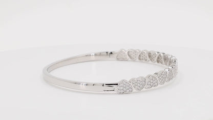 Divara Josephine Bangle sterling silver 925 cubic zirconia bracelet, 360 degree video