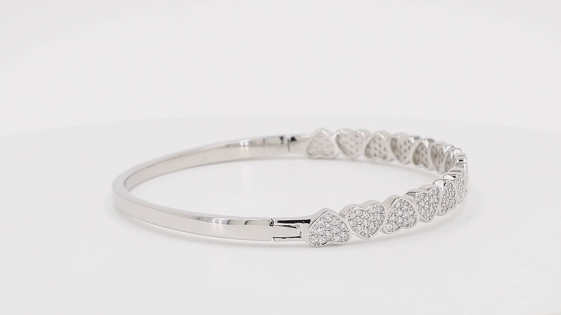 Divara Josephine Bangle sterling silver 925 cubic zirconia bracelet, 360 degree video