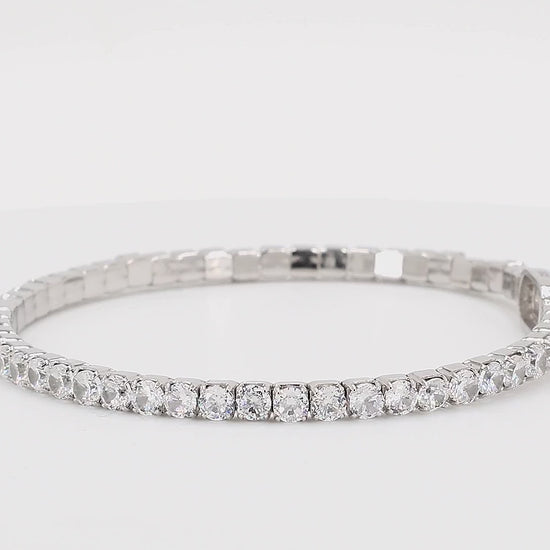 Divara Saskia Tennis Bracelet sterling silver 925 cubic zirconia bracelet, 360 degree video